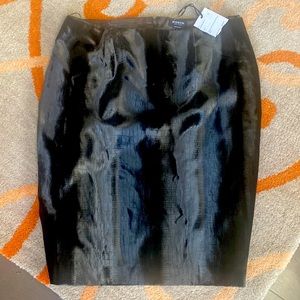 Taupe Velvet Stamped Croco Skirt